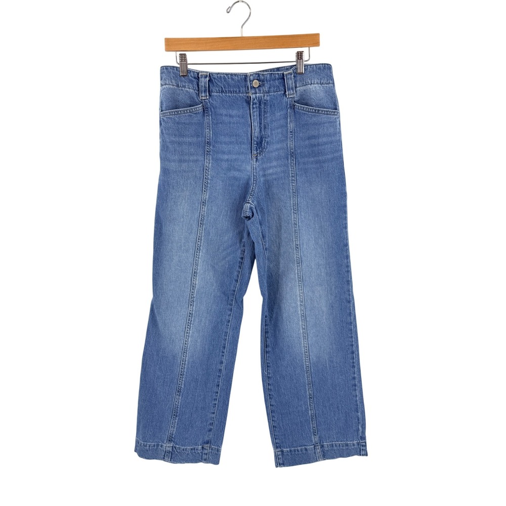 Talbots Classic Jean Trouser Blue Size 6 High Rise Wide Leg Denim Versatile Prep